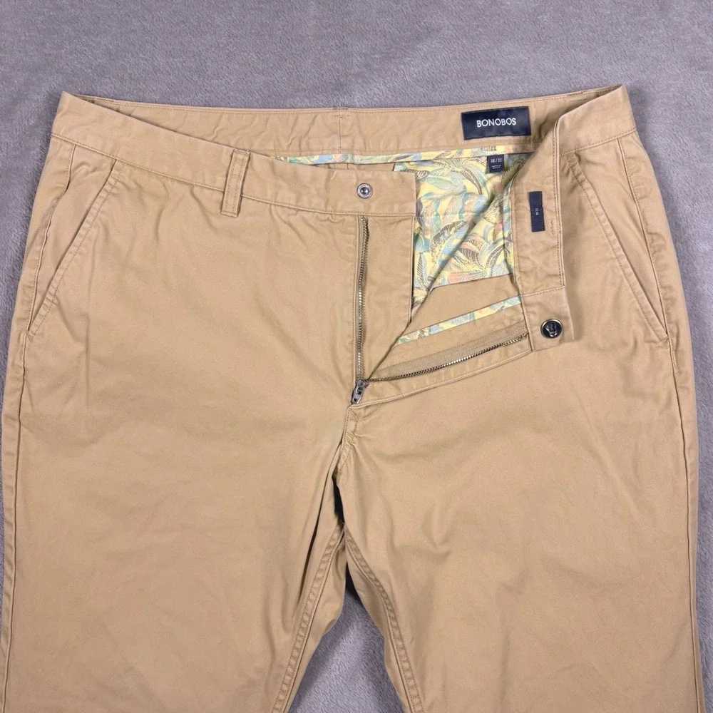 Bonobos Slim Fit Khaki Chinos Mens W38 L30 Tan Casual Pants‎ Tag 38x32 Golf Prep